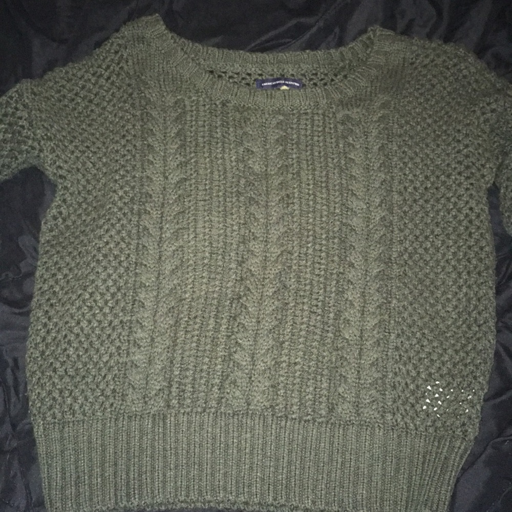 Green knit sweater from American eagle